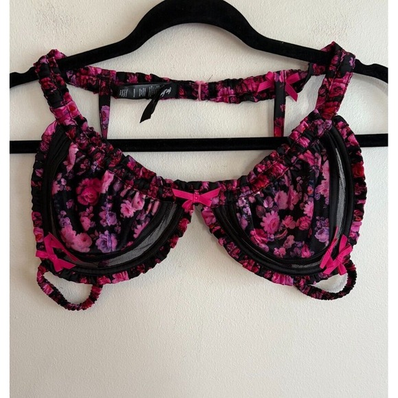 For Love And Lemons Other - For Love and Lemons Lola‎ Bra Bralette Black Pink Size Large